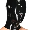 Latex Cat Hood With Mouth Closed Latex Cat Hood With Mouth Closed