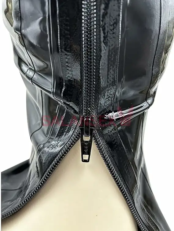 Latex Sexy Hood with Ponytail 2 Wig Open Eye And Mouth Back Zip Latex Sexy Hood with Ponytail 2 Wig Open Eye And Mouth Back Zip