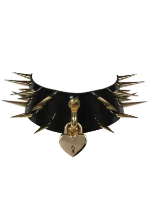 Latex Wide spiked collar