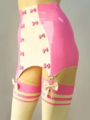 ラテックス製ピンクのシシーガードル