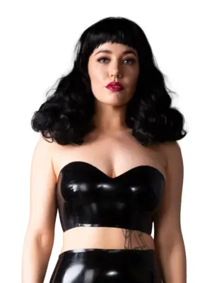 Latex Sweetheart Neckline Bandeau Bra Latex Sweetheart Neckline Bandeau Bra