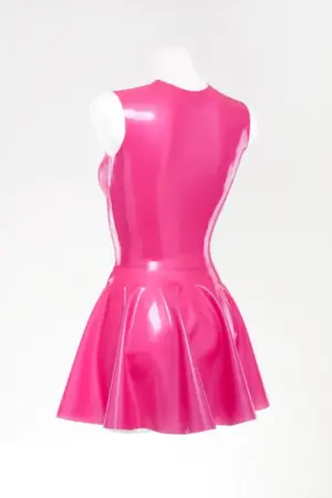 Sexy latex fit-and-flare dress